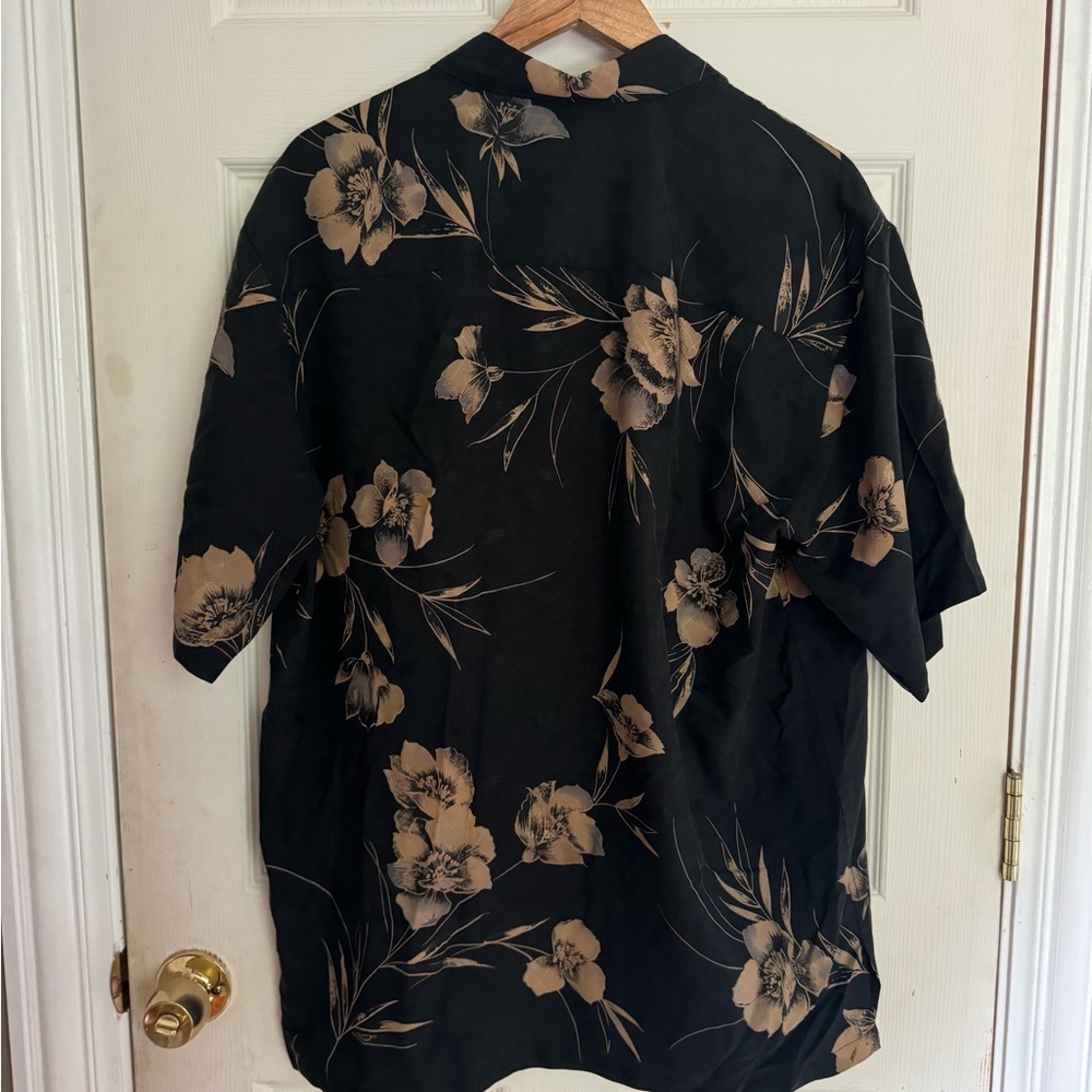Silk Tori Richard Gold Floral Shirt - Picture 2 of 3